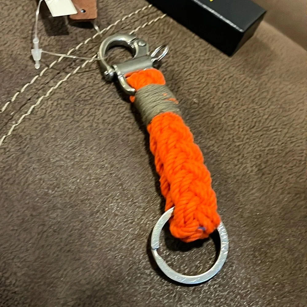 Polo Ralph Lauren cotton keychain key chain nautical new lanyard FOB orange
